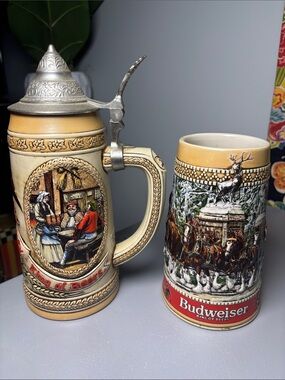 VTG Lot 2 Anheuser-Busch Budweiser Stein Beer Mugs Collectors Edition